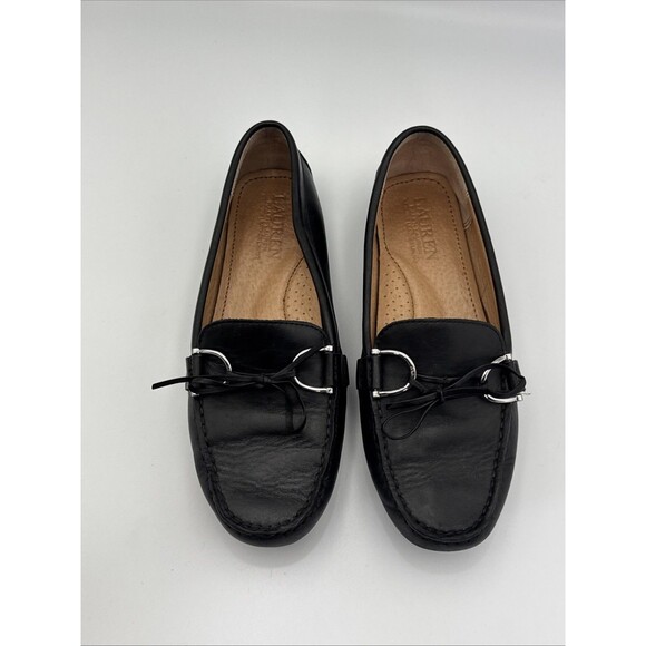 Lauren Ralph Lauren Briley Black Leather Driving Moccasins Loafers Sz‎ 6.5B - Picture 4 of 13